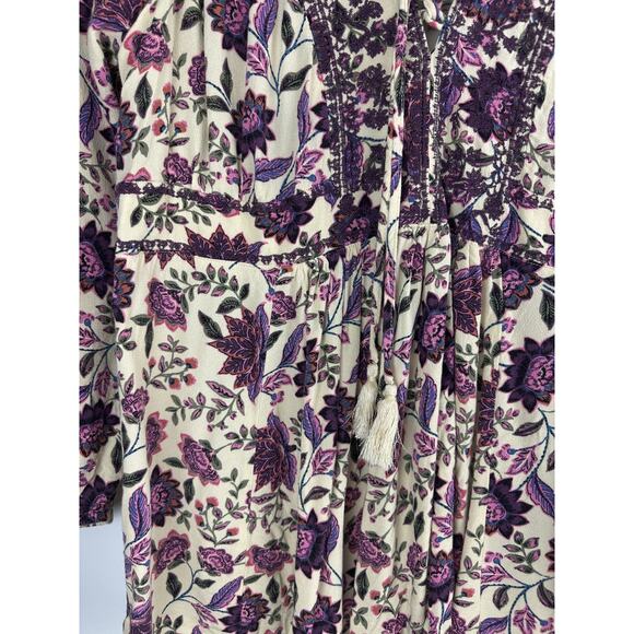 Torrid Babydoll Rayon Crepe Embroidered Lace Up Top Floral Womens Plus Size 2 2X - Picture 4 of 13